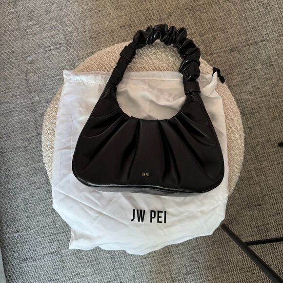 JW Pei Gabbi Ruched Hobo Handbag - Black - Picture 1 of 1
